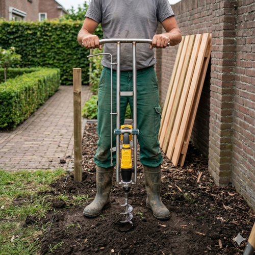 Rechtop boren in de tuin